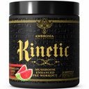Ambrosia Kinetic Organic Preworkout, Mushroom Discoverd Natural Pre Workout Supplement, Nootropic Superfood Toz for Energy (Watermelon Candy)
