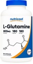 Nutricost L-Glutamine 800 mg, 180 Capsules - Gluten Free, Non-GMO