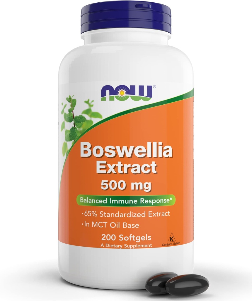 Şimdi Boswellia Serrata Extract 500 mg, 200 Softgels - MCT Oil Base'te Gum Wear - Herbal Supplement
