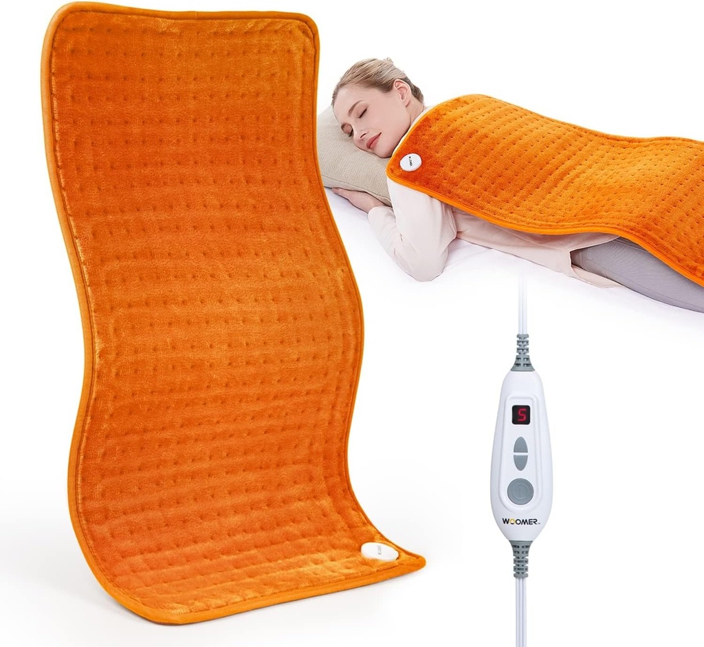 WOOMER Extra Large Θέρμανση Pad, 17"x33" XL Θέρμανση Pad, Θερμότητα Pad με Multi-Χρώμα Επιλογή, Υγρή Θερμοθεραπεία Χαρακτηριστικό, Αυτόματο κλείσιμο, Ζώνη αποθήκευσης καλωδίων