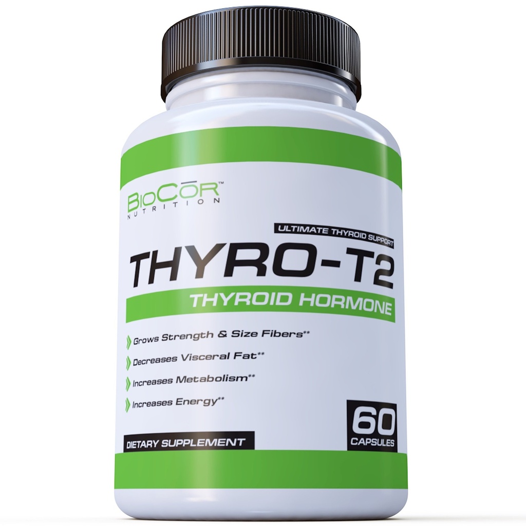 BioCor Nutrition Thyro-T2 Tiroid Hormonu Fat Burner Supplement - Boost Metabolism ve Lose Kilo (60 Capsules - 1 Ay Supply)