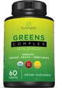 Premium USDA Organik Yeşiller Superfood Tabletleri - Yeşiller Superfood Toz Veggies, Meyveler ve Polyols - Daily Greens Superfood Toz Supplement- 60 Yeşiller Tabletleri