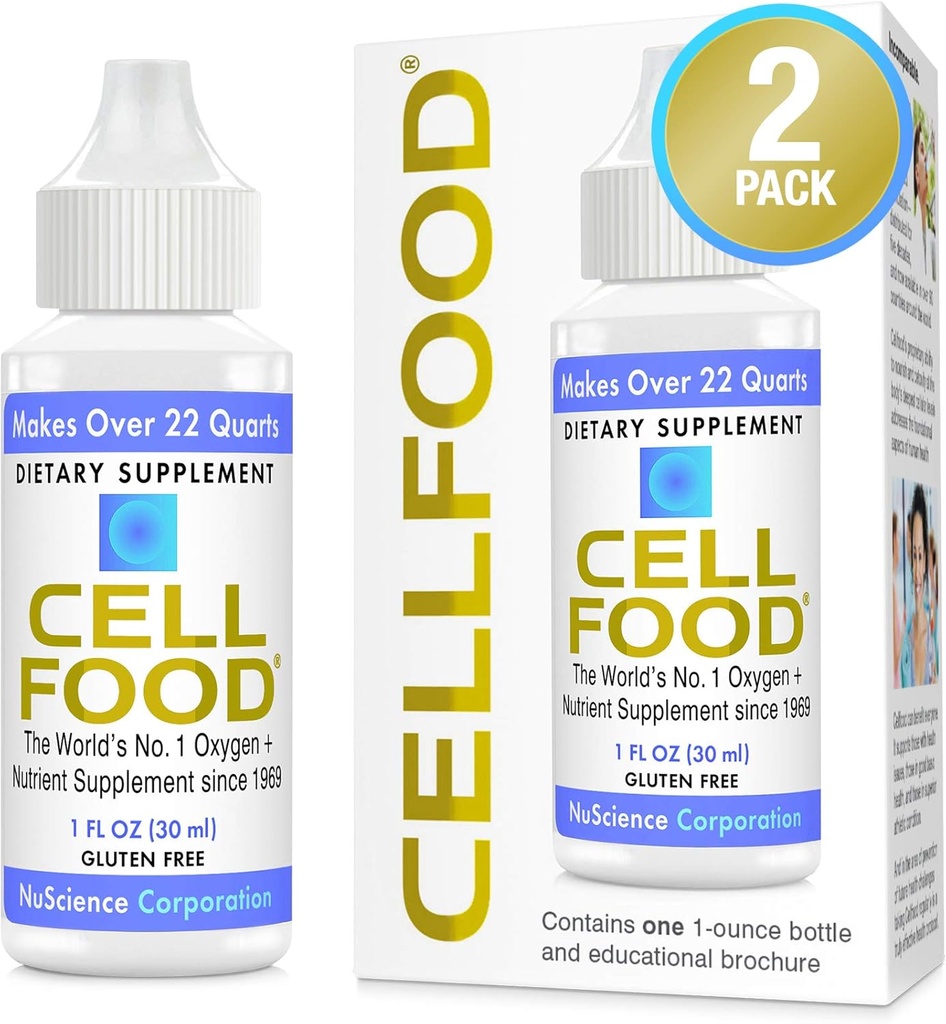 Cellfood Oxygen Boost - 1 fl oz, 2 Pack - Συμπλήρωμα υγρού οξυγόνου - Χωρίς γλουτένη, Cert. Kosher