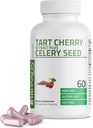 Bronson Tart Cherry Extract + Celery Seed Capsules - Güçlü Uric Acid Cleanse, Ortak Hareketli Destek ve Kas Kurtarma Supplement - Non-GMO Formula - 60 Vegetarian Capsules