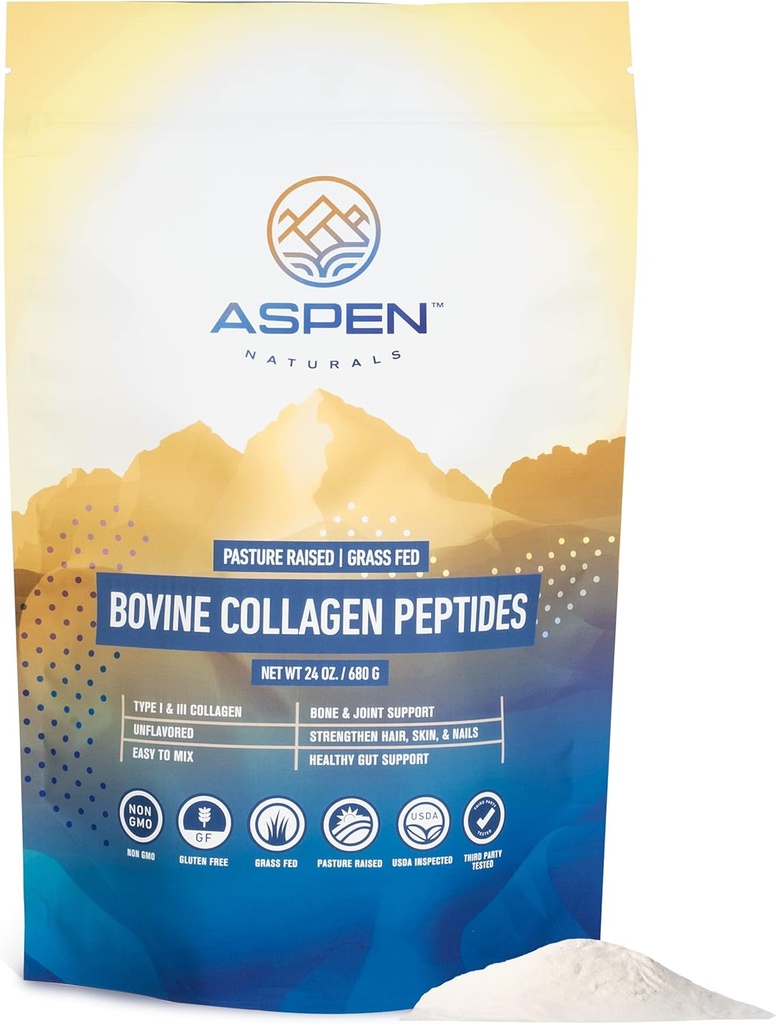 ASPEN NATURALS Bovine Collagen Peptides Powder 24 Oz – Τύπος I & III 