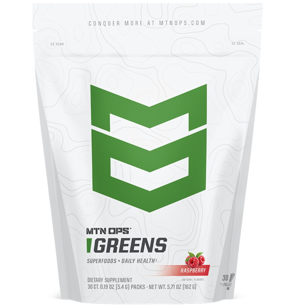 MTN OPS Super Greens Daily Immune Health and Energy Drink Toz – Digestive Health Support Blendophyll-Rich Greens | 30 On-The-Go Packs | Just Add Water Water