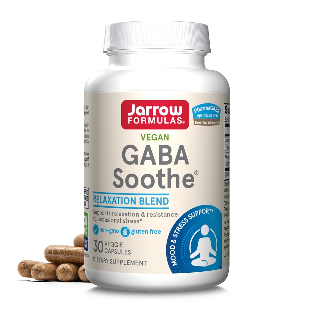 Jarrow Formulas® GABA Soothe®, 3 Malzemeler Rahatlama ve Occasional Stres, 30 Veggie Capsules, 30 Day Supply