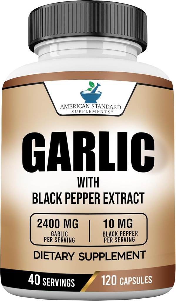 American Standard Supplements, 2400 mg Per Black Pepper Fruit Extract – Vegan, Gluten Free, Non-GMO, 120 Capsules, 40 Servisler
