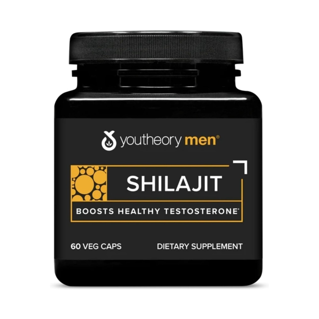 Youtheory Men's Shilajit - 250 mg Shilajit Capsules - Energy Supplement - Supports Stamina & Endurance* - Gluten, Süt & Soy Free - 60 Veg Capsules