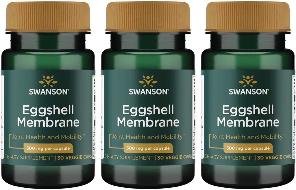Swanson Eggshell Membran 500 mg 30 Veg Caps (3 Pack)