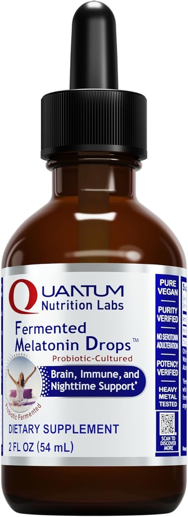 Kuantum Beslenme Laboratuvarları Melatonin Drops - Yetişkinler için Melatonin Sıvısı, Uyku Desteği, Organik Malzemeler ile Yapıldı, Vegan Dostu - 2 Fl Oz (54 Hizmet)