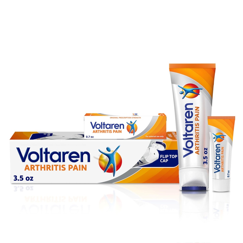 Voltaren Arthritis Pain Gel, Diclofenac ile Güçlü Topical Artritis Ağrısı Yardımı - Kolay Açık Cap - 100 g Tube And 20 g Seyahat Boyutu Tube