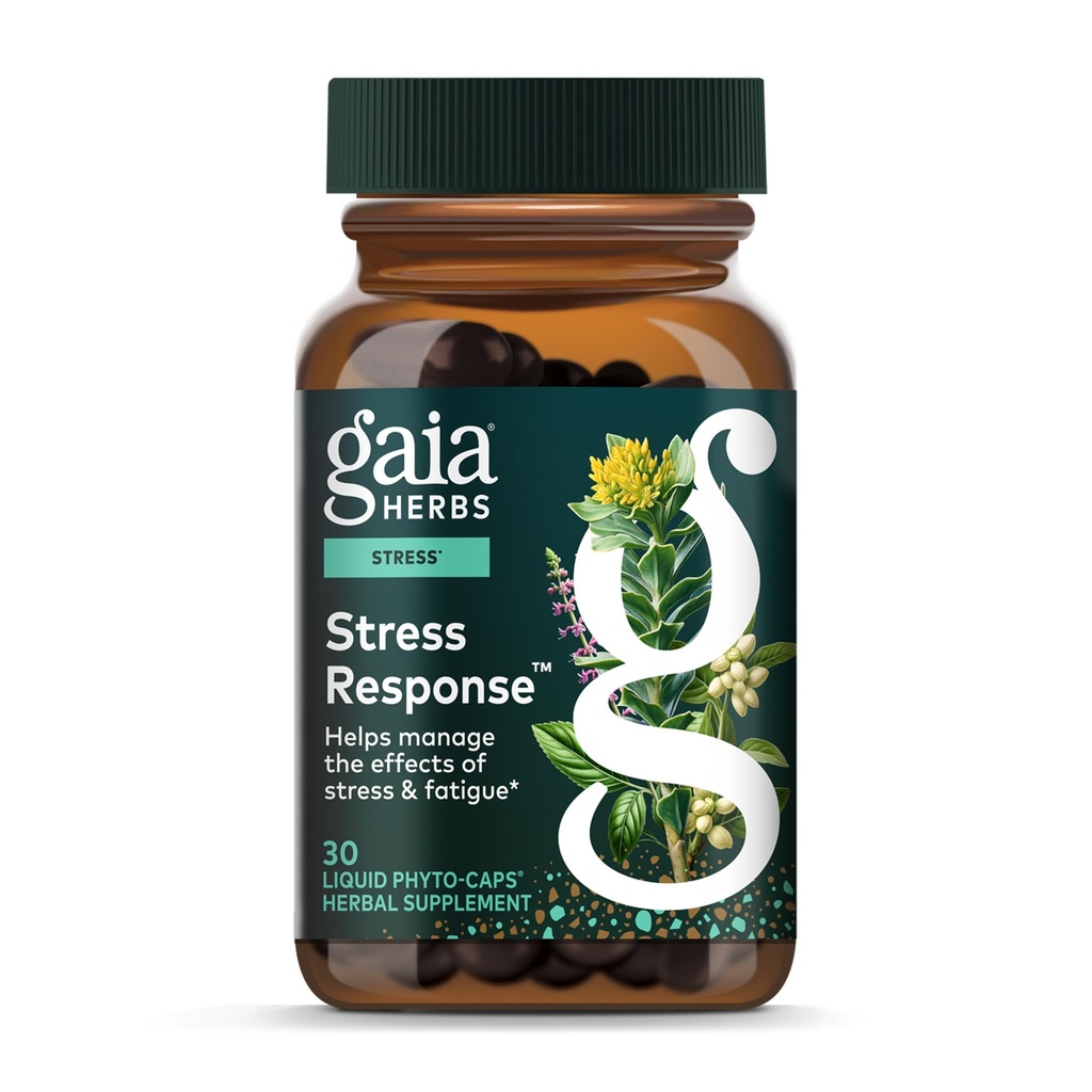 Gaia Herbs Stress Response Supplements - Supports Relaxation - with Rhodiola, Holy Basil, Ashwagandha & More - 30 Vegan Liquid Phyto-Capsules (15 Services)