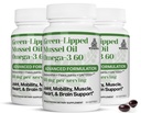 TURNER Yeni Zelanda Yeşil Lipped Omega-3 Mussel Oil, UAF1000+ Super Antioksi ile 53x Yüksek Potency. No Fishy Aftertaste, 3 Şişe, 180 Softgels