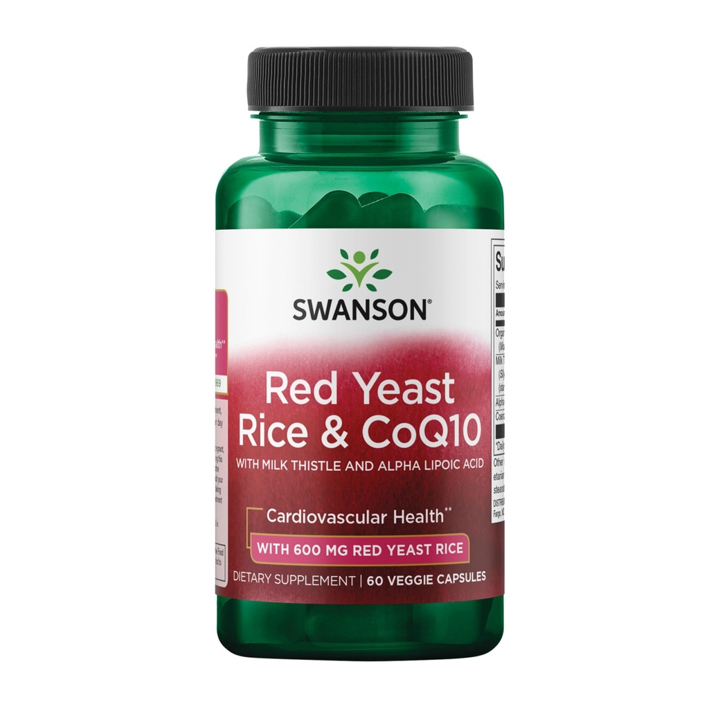 Swanson Geleneksel Red Yeast Rice & CoQ10 Süt Butle ve Alfa Lipoic Acid 60 Veg Capsules