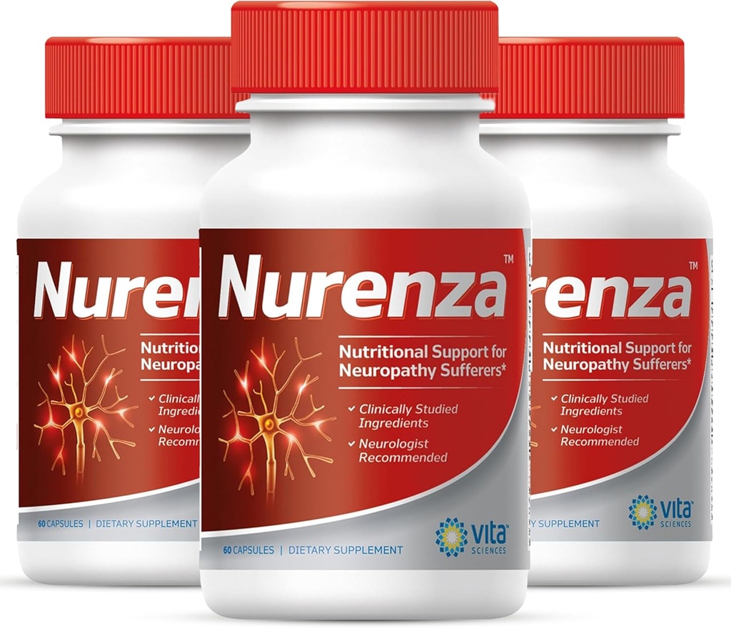 Vita Sciences Nurenza Neuropati Nerve Health ve Hızlı Onarım için Tamamlandı. Doğal R-ALA Form 40x Güçlü w/Vitamins, Antioksis ve Revitalize Ayakları, Elleri, Legs ve Toes.