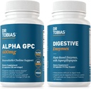 Dr. Tobias Alpha GPC & Digestive Enzymes - Bilişsel Fonksiyonlar ve Her Gün Gut Health with Bio available Choline Supplement & Premium Enzymes for Digestion, Non-GMOMO