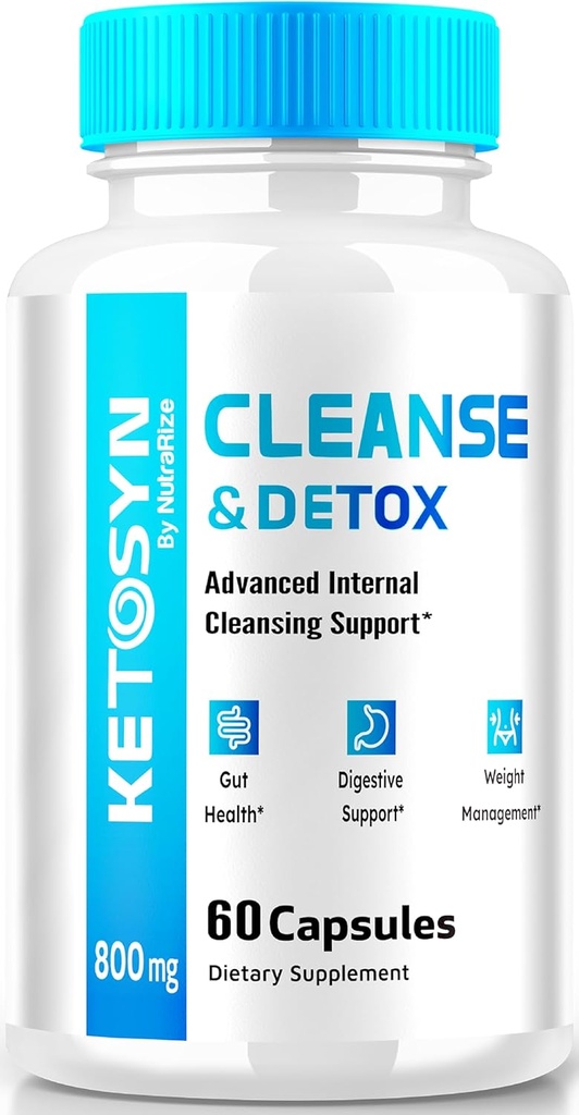 Ketosyn Cleanse & Detox Capsules, Hızlı Kilo Kaybı için Ketosyn Pills, Maksimum Kuvvetli Köprülü Destek Tamam, Keto Syn Internal Cleansing Pastillas (60 Capsules)
