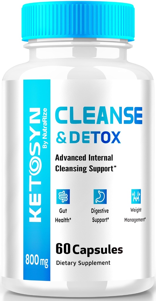 Ketosyn Cleanse & Detox Capsules, Hızlı Kilo Kaybı için Ketosyn Pills, Maksimum Kuvvetli Köprülü Destek Tamam, Keto Syn Internal Cleansing Pastillas (60 Capsules)