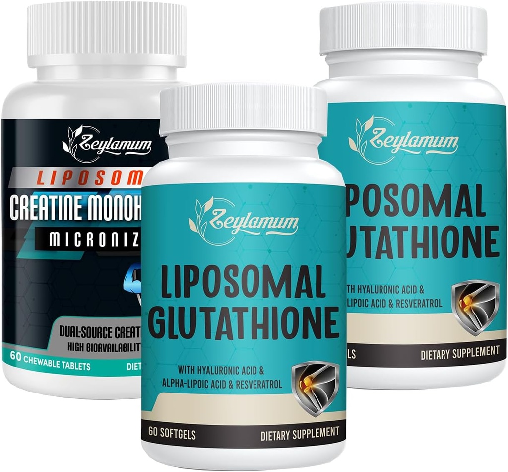 Liposomal Glutathione Softgels - 120 Softgels Kre +tine Monohidrat Micronized - 60 Counts
