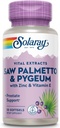 SOLARAY Saw Palmetto ve Pygeum - Erkekler için Palmetto / Pygeum Bark, çinko, Vitamin E, Candy Seed Oil - Prostate Supplements for Men w/Beta Sitosterol - 60-Day Garanti - 30 Hizmet, 30 Softgels