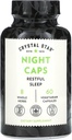 Crystal Star Night Caps Natural Sleep Aid Supplement (60 Capsules) – Herbal Non-Habit Format – Valerian Root, Kava & Passion Flower – Non-GMOMOMO