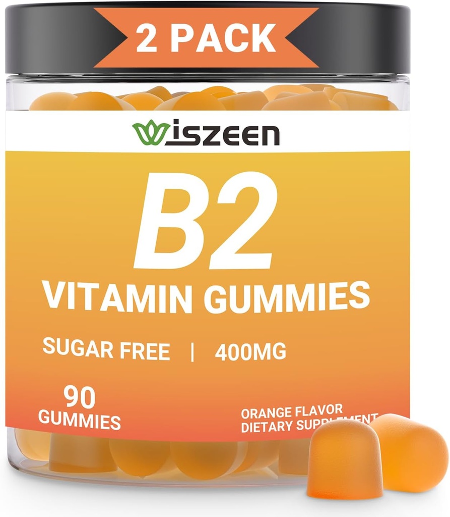 Βιταμίνη B2 Gummies - συμπλήρωμα Ribβοφλαβίνης - B2 Ριβοφλαβίνη Gummies B2 Βιταμίνες με μαγνήσιο, CoQ10
