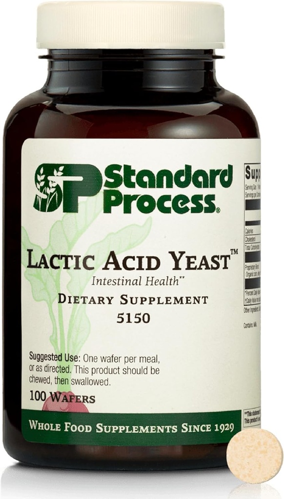 Standart Süreç Lactic Asit Yeast - Digestive Health & Gut Desteği için Diyet Supplement - Non-Soy & Vegetarian - 100 Wafers