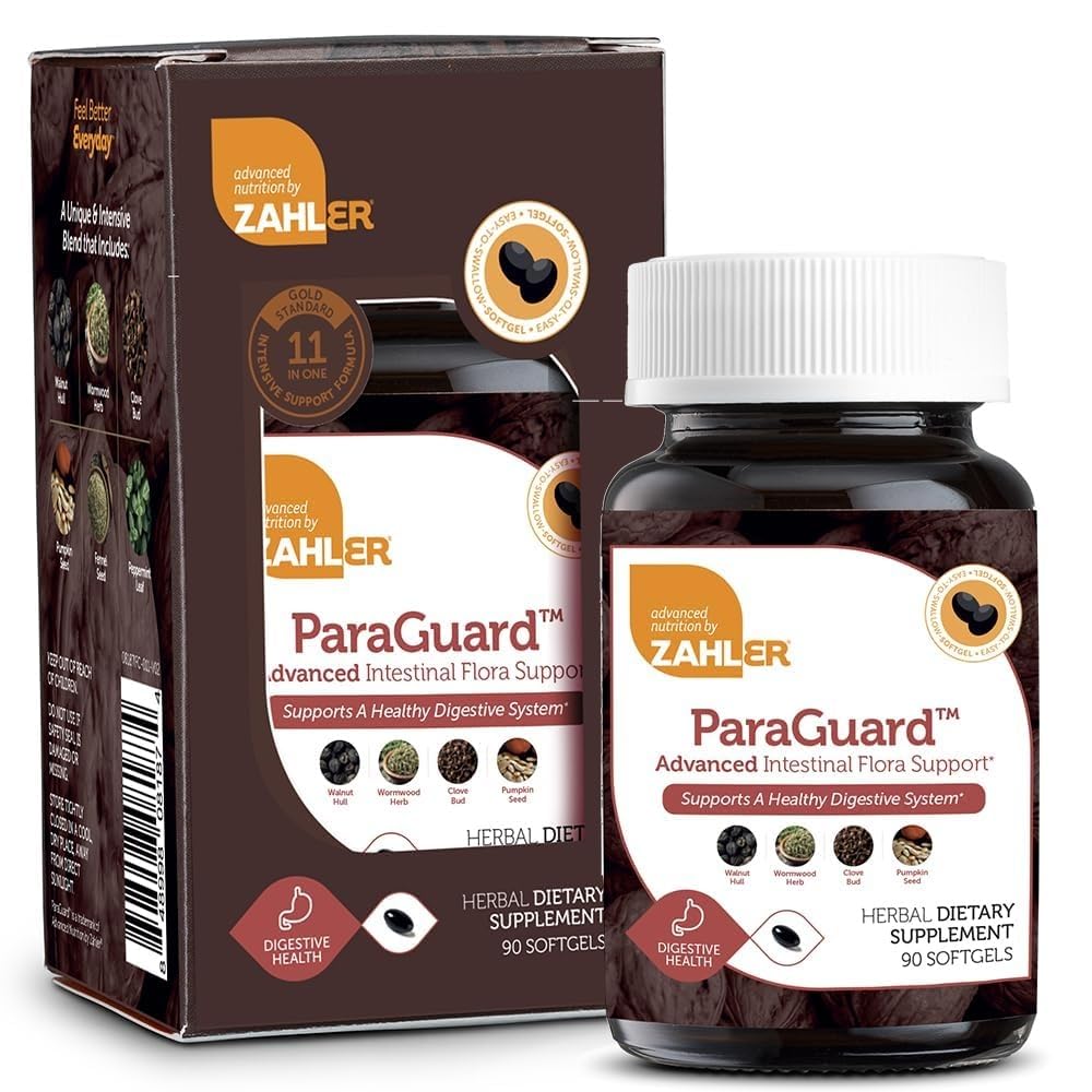 Zahler - ParaGuard Cleanse Softgels - Gut Health Detox Supplement - Formula'in Wormwood, Bulb Bulb, Candy Seed, Clove & More - Natural Cleanse Detox for Humans - Sertifikalı Kosher (90)