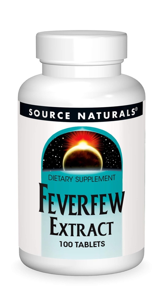 Source Naturals Feverfew Extract - Υποστηρίζει την υγιή λειτουργία του εγκεφάλου * - 100 δισκία