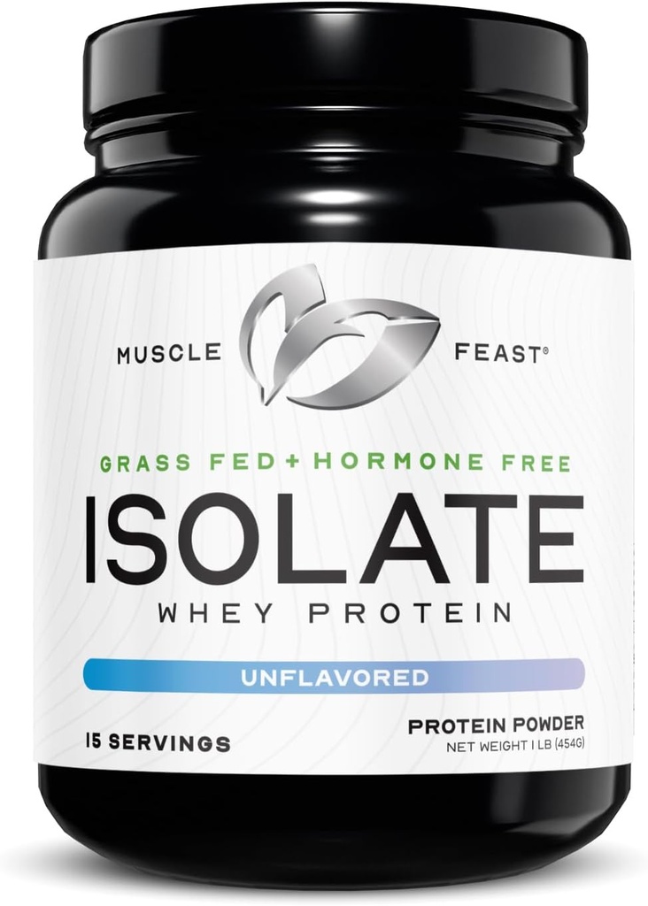 Kasbah Çölü-Fed Whey Protein Isolate, All Natural Hormon Free Pasture Yükseltd, Whey Isolate Protein Toz for Men and Women, Clean, Non-GMO & Gluten-Free, Isolate protein - Unflavored, 1lb