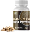 Black Maca Root Supplement - 90 Vegan Maca Root Capsules for Energy Support, Mood Balance, mental Focus, MemoryBoost