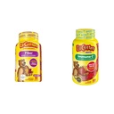 L'il Critters Fiber Daily Gummy Supplement for Kids, for Digestive Support, Berry ve Lemon Flavors & Immune C Daily Gummy Supplement Vitamin for Kids, for C, D and çinko for Immune Support