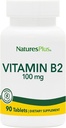 Natures Plus Vitamin B2 (Riboflavin) - 100 mg, 90 Vejetaryen Tabletler - Doğal Enerji & Metabolism ATM, Genel Sağlık - Gluten-Free - 90 Servisler