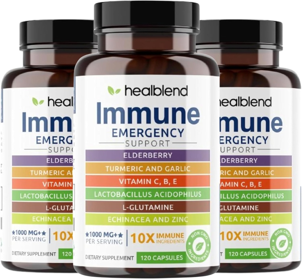 1. Immune Support Supplement ATM with Elderberry, çinko, Echinacea, Turmeric, Lactobacillus Acidofilius, Yetişkinler (3 Pack)