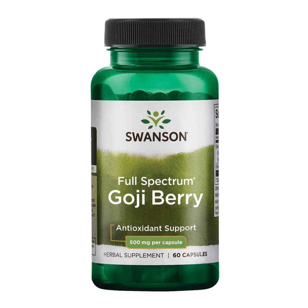 Swanson Goji Berry Wolfberry Livery Kidney Eye Support 500 Milligrams 60 Κάψουλες