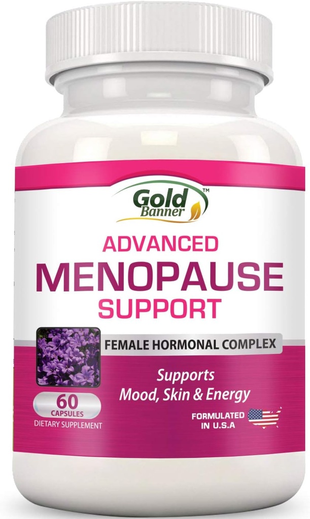 Gelişmiş Menopause Destek - Sıcak Flashes için Doğal Kadın Hormonal Kompleksi, Mood Swings & Vaginal Kuruness - Black Cohosh, Soy Isoflavones & Herbal Türlü Formula - Hormonlar Dahil Değil