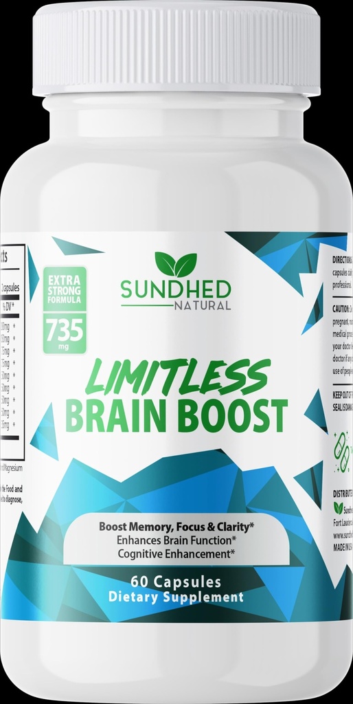 Limitsiz Beyin Boost (60 kapak) - Memory, Focus, mental Clarity - Yeni Performans için Hiçbirotropics Bilimsel Formula, Super Ginkgo Biloba, St John Wort Extract, DMAE