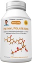 ANDREW LESSMAN Metil Folate 1000 mg - 240 Capsules - 1000 mcg L-Methyl Folate, Potent Levels of Essential Vitamin B9. Supports Health Heart, Brain, Immune ve Hamile. Swallow Capsules kolay