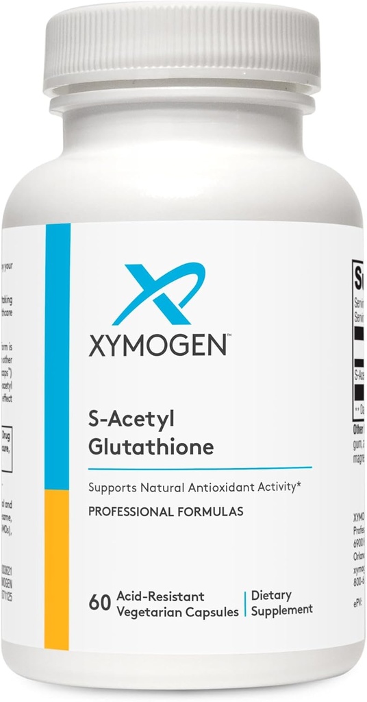 XYMOGEN S Acetyl Glutathione - Superior Απορρόφηση Acetylated Glutathione συμπλήρωμα με Στομάχι Acid-resistant Κάψουλες - Υγιεινή γήρανση, Κυτταρικό, Αντιοξειδωτικό + Ανοσοποιητική υποστήριξη (60 Κάψουλες)