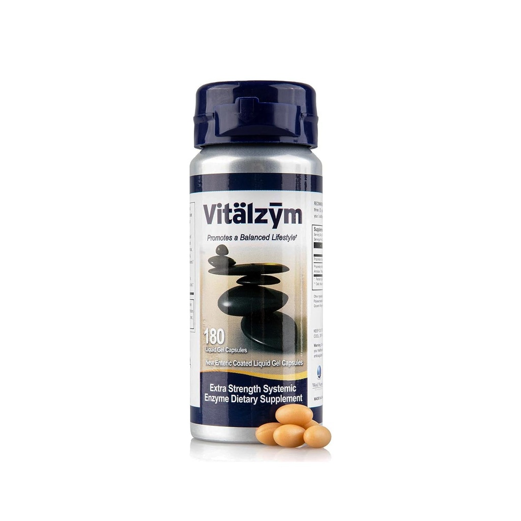 Proteolytic Systemic Enzymes Liquid Gel Κάψουλες με Serrapeptase, ανοσοποιητική και κοινή υποστήριξη, Natural Ache Relief Plus συμπλήρωμα γονιμότητας (180 Κάψουλες)