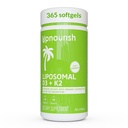 UpNourish Liposomal D3 K2 MK-7 - 365 Organik Piramit Yağı ile Mini Yumuşak Kadın - 5000 IU 125 mcg Vitamin D3 ve 100 mcg Vitamin K2 Optimal Bone ve Immune Health