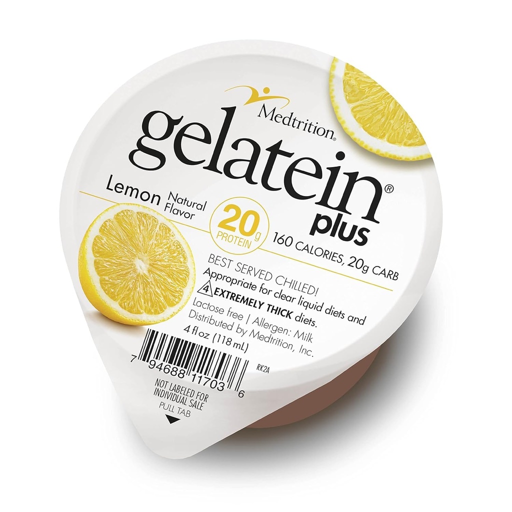 Medtrition Gelatein Plus Lemon: 20 Grams of Protein. Clear Liquid Diyetleri için ideal, Zorluklar, Diyaliz ve Onkoloji yutmak. Great pre or Post-Workout Snack. (36 Pack) ...