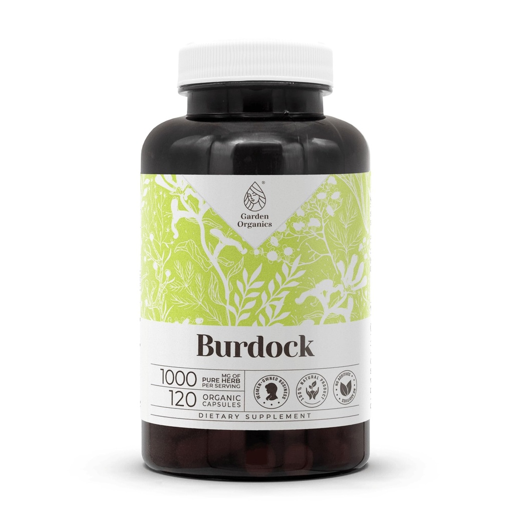 Burdock 120 Capsules | High-Potency Herbal Diyeter Supplements | Sebze Kapsülleri ve Burdock (Arctium lapa) Kuru Kök (120) Kont