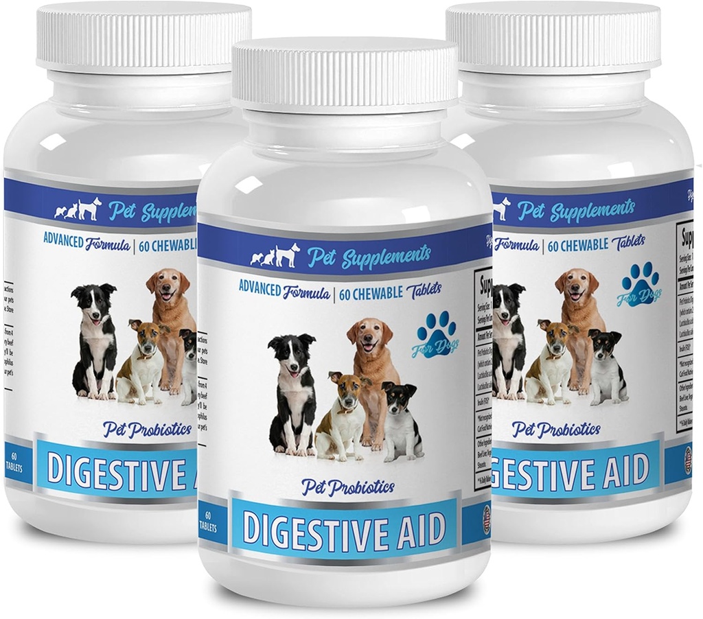 Köpekler için enzimler 8 oz - DOG DIGESTIVE AID PROBIOTICS - NATURAL APPROACH - BAD BREATH AND GAS - COUNTER DIARRHEA - köpek probiyotikleri usa - 3 Şişeler (180 Tedaviler)