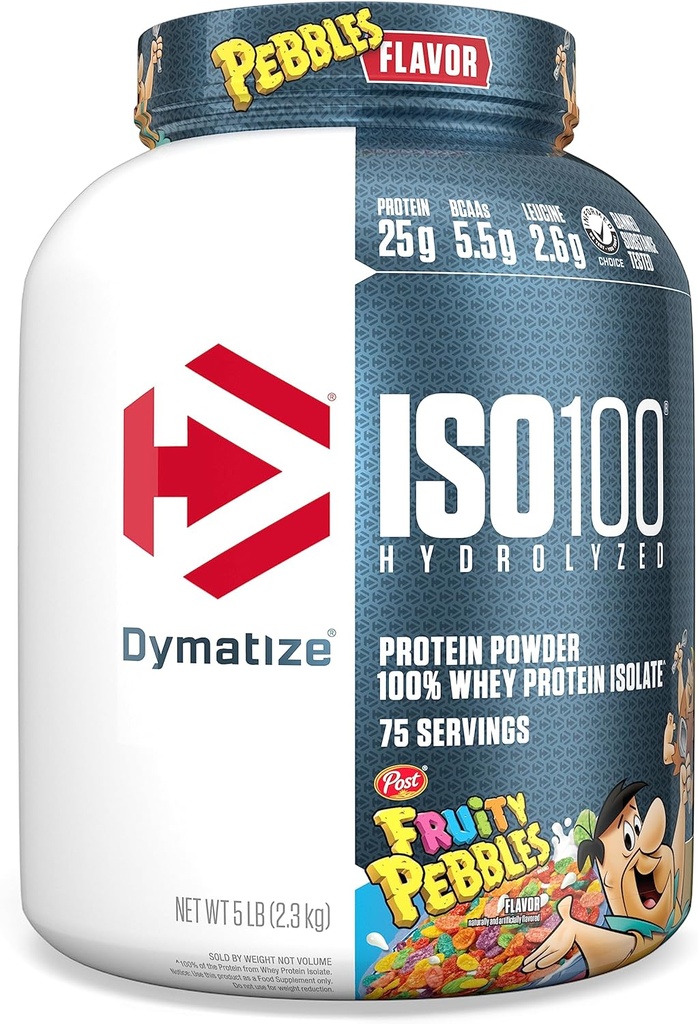 X Meyveli Pebbles ISO100 Whey Protein Toz Isolate, 25g of protein, 5.5g BCAAs, 120 Cal., Gluten Free, 1g Fat, 1g Sugar, 2g Carb (75 Hizmet)
