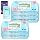 Flushable Hemorrhoid Wipes | Medicated Witch Hazel Wipes Ph Balanced | 304 Kont Fragrance Free Adult Hemorrhoid Treatment Witch Hazels Wipe for Butt Itch Relief Soothing