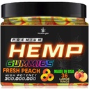 Χεμπ Gummies Ροδάκινο δαχτυλίδι Gummy Bears-Φυσικό έλαιο κάνναβης για την ειρήνη και χαλάρωση-Προωθήστε τον ύπνο και την ηρεμία-Non Groggy βρώσιμα-Φυσικό Omega-Made στις ΗΠΑ