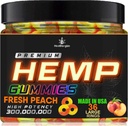 Hemp Gummies Peach Ring Gummy Bears- Natural Hemp Oil for Peace and Relaxation-Promote Sleep and Calmness-Non Groggy Edibles- Natural Omega- Made in USA
