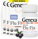 Genexa Flu Fix | Multi-Symptom Flu Remedy for Kids & Adults | Delicious Organic Acai Berry Flavor | Certified Organic & Non-GMO | Homeopathic Remedy Made Clean | 180 Chewable Tablets (3 Pack)